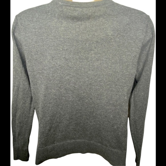 Croft & Barrow Geometric Print Sweater PS Light Gray Tan Button Down Casual - Picture 2 of 12